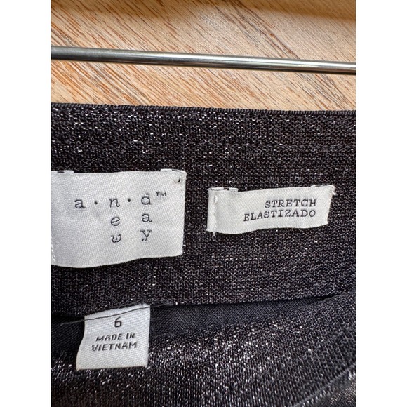 NWT A New Day Skinny Ankle Pants Black Floral Jacquard 6R Dark Romantic Holiday - Picture 4 of 9